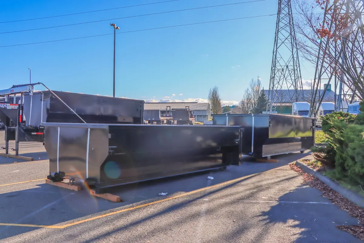 Roll-off dumpster ready for waste disposal at job site for Residential Dumpster Rental in Marlborough